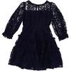 Flared Lace Dress, Navy - Dresses - 2