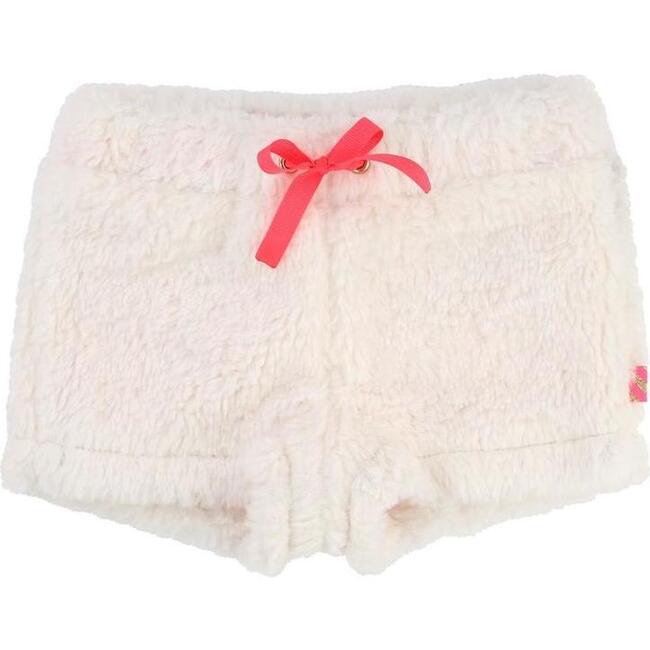 Faux Fur Shorts, White - Shorts - 1