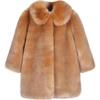 Faux Fur Coat, Brown - Jackets - 1 - thumbnail