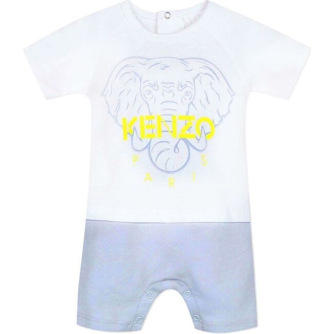 Elephant Bodysuit, White - Onesies - 1