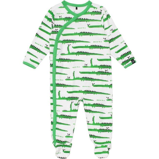 Crocodile Print Pajamas, Green - Pajamas - 1