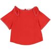 Coral Shoulder Knot T-Shirt, Orange - Tees - 1 - thumbnail