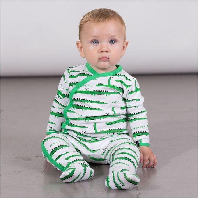 Crocodile Print Pajamas, Green - Pajamas - 2