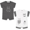 Charcoal Bodysuit Set, Gray - Onesies - 1 - thumbnail