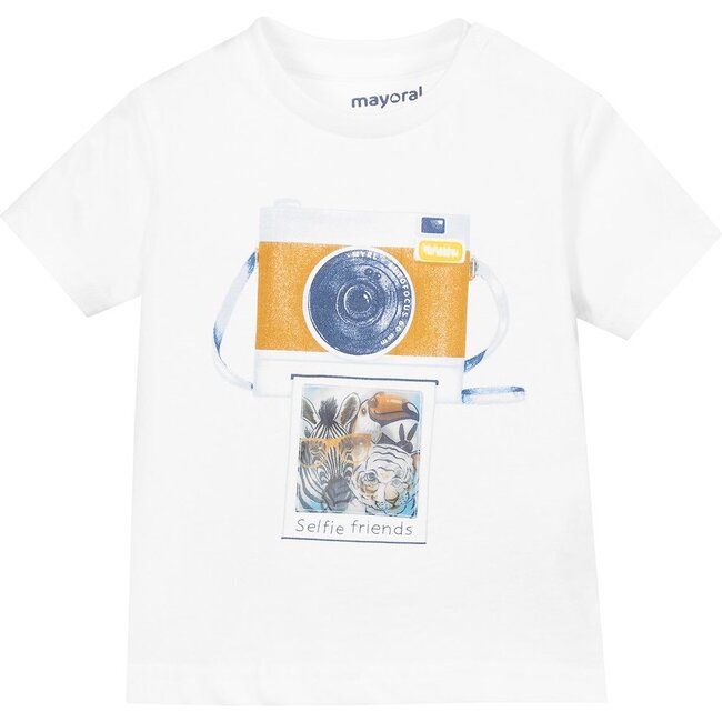 Camera Graphic T-Shirt, White - Tees - 1