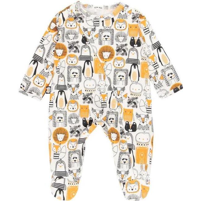 Animals Graphic Bodysuit, White - Onesies - 1
