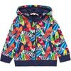 Surfboard Zip Up Cardigan, Navy - Cardigans - 1 - thumbnail