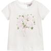 Floral Print T-Shirt, White - Tees - 1 - thumbnail