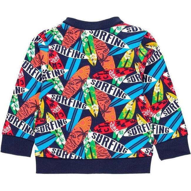 Surfboard Zip Up Cardigan, Navy - Cardigans - 2