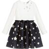 Star Dress, Navy White - Dresses - 1 - thumbnail