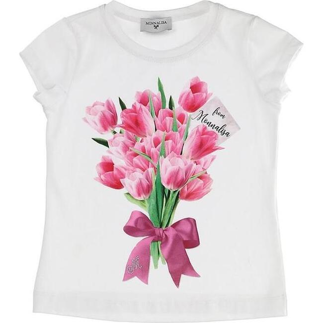 Tulip Bouquet T-Shirt, White - Tees - 1