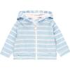 Striped Knit Jacket, Sky Blue - Jackets - 1 - thumbnail