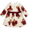 Rose & Spot Print Dress, Ecru - Dresses - 1 - thumbnail