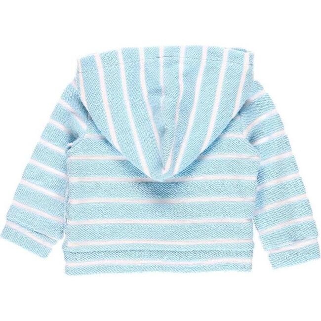 Striped Knit Jacket, Sky Blue - Jackets - 2