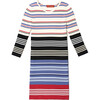 *Exclusive* Girls Barkers Knit Dress, Magnolia Multistripe - Dresses - 1 - thumbnail