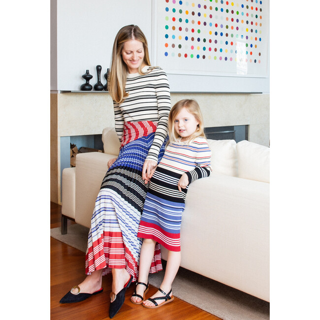 *Exclusive* Girls Barkers Knit Dress, Magnolia Multistripe - Dresses - 2