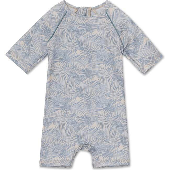 Goldie Short Sleeve One Piece Swimsuit, Blue Surf - One Pieces - 1