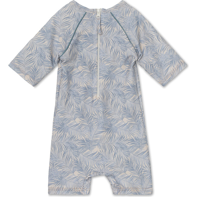 Goldie Short Sleeve One Piece Swimsuit, Blue Surf - One Pieces - 2