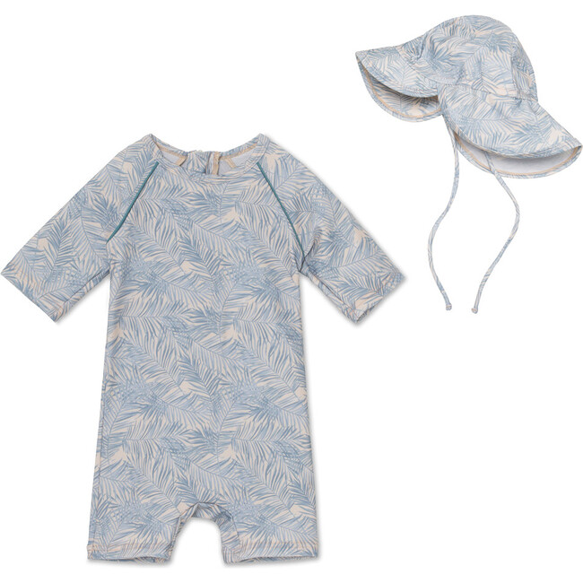 Goldie Short Sleeve One Piece Swimsuit, Blue Surf - One Pieces - 3