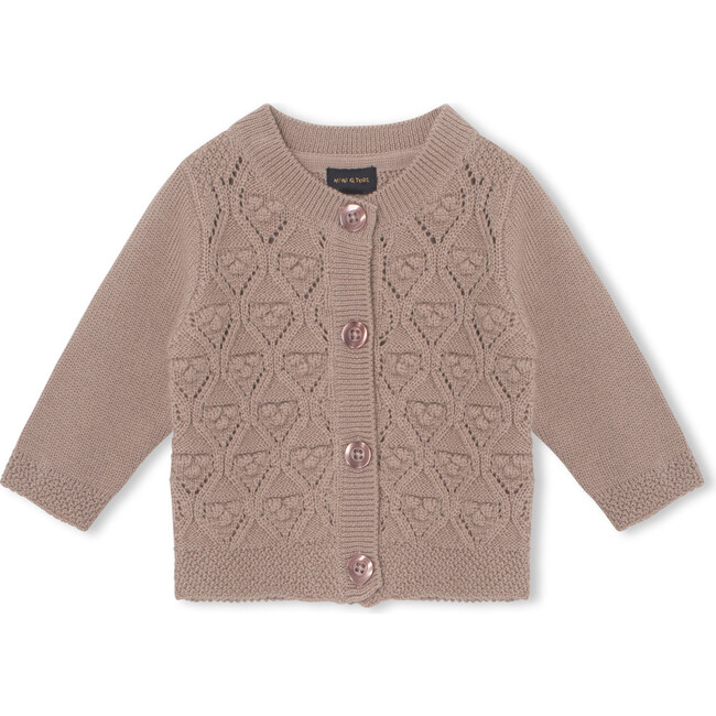 Laerke Merino Wool Cardigan, Muted Lilac - Cardigans - 1