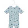 Goldie Short Sleeve One Piece Swimsuit, Iced Aqua Blue - One Pieces - 1 - thumbnail