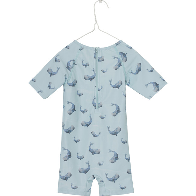 Goldie Short Sleeve One Piece Swimsuit, Iced Aqua Blue - One Pieces - 2