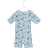 Goldie Short Sleeve One Piece Swimsuit, Iced Aqua Blue - One Pieces - 2