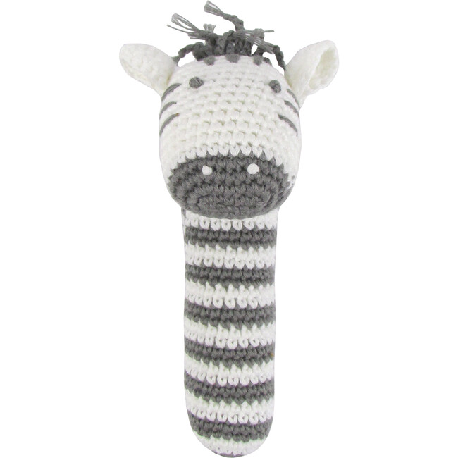 Crochet Zebra Stick Rattle - Albetta Teethers & Rattles | Maisonette