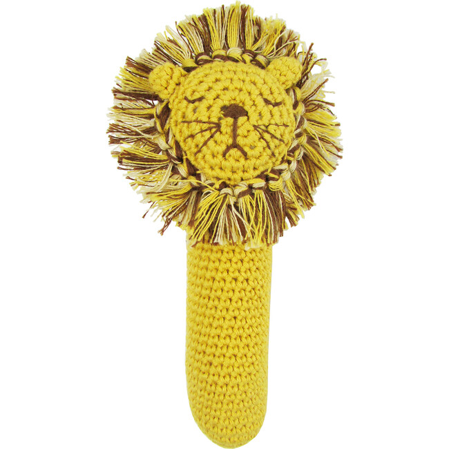 Crochet Lion Rattle Stick