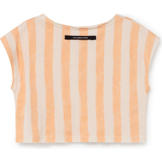 Soft Carrousel Crop Top, Orange Stripe - Tees - 3
