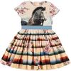 Jumping Horse Pleated Dress, Rose - Dresses - 1 - thumbnail