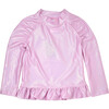 UPF 50, Ruffle Rash Guard Swim Top, Sparkling Sunset Pink - Rash Guards - 1 - thumbnail