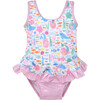 UPF 50 Stella Infant Ruffle Swimsuit, Fantasea Mermaid - One Pieces - 1 - thumbnail