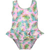 UPF 50 Stella Infant Ruffle Swimsuit, Luau Palms - One Pieces - 1 - thumbnail