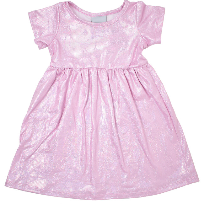 UPF 50 Laya Short Sleeve Tee Dress, Sparkling Sunset Pink