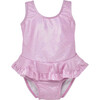 UPF 50 Stella Infant Ruffle Swimsuit, Sparkling Sunset Pink - One Pieces - 1 - thumbnail