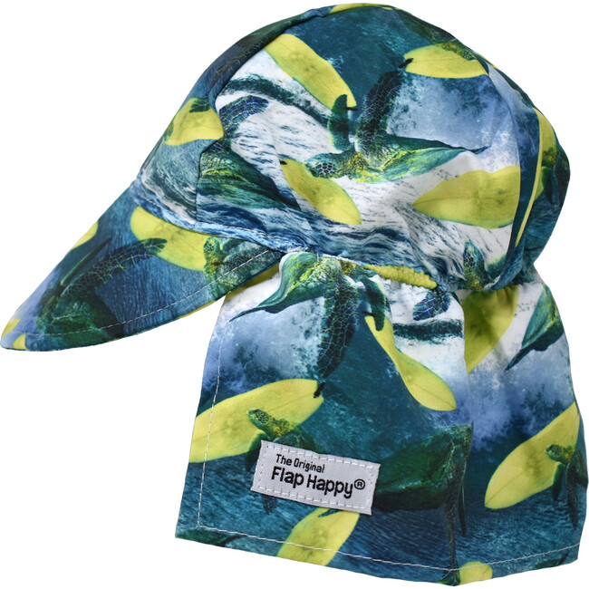 UPF 50 Original Flap Hat, Surfing Sea Turtles