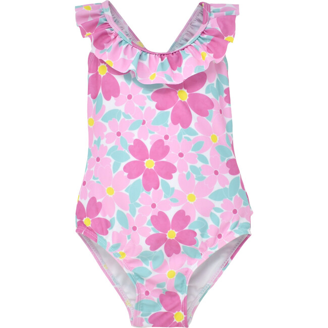 UPF 50 Mindy Crossback Swimsuit, Painted Flowers
