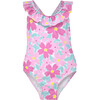 UPF 50 Mindy Crossback Swimsuit, Painted Flowers - One Pieces - 1 - thumbnail