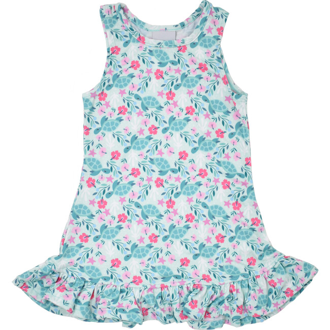 UPF 50 Jillian A-Line Dress, Botanical Turtles - Dresses - 1