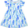 UPF 50 Laya Short Sleeve Tee Dress, Seahorse Reef - Dresses - 1 - thumbnail