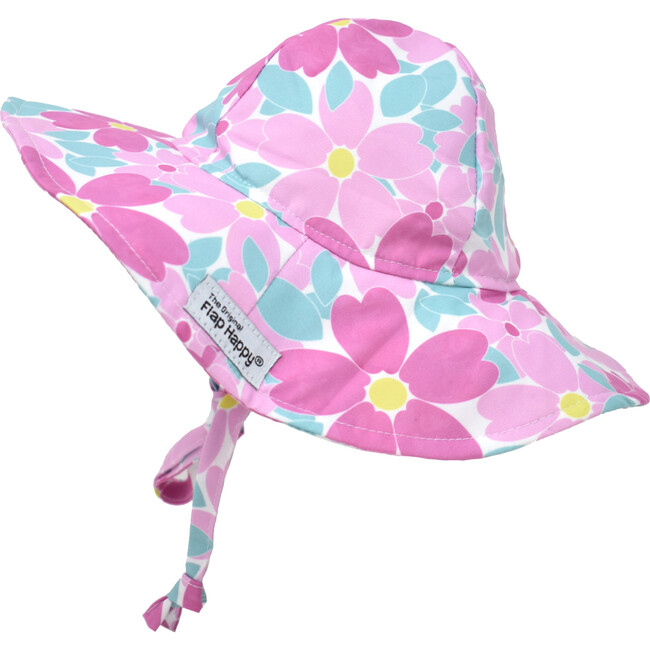 UPF 50 Floppy Hat, Painted Flowers - Hats - 1