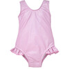 UPF 50 Delaney Hip Ruffle Swimsuit, Sparkling Sunset Pink - One Pieces - 1 - thumbnail