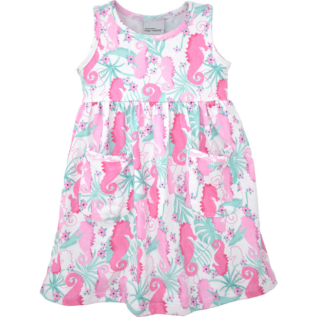 UPF 50 Dahlia Sleeveless Dress w/ Pockets, Magic Seahorse - Dresses - 1 - zoom