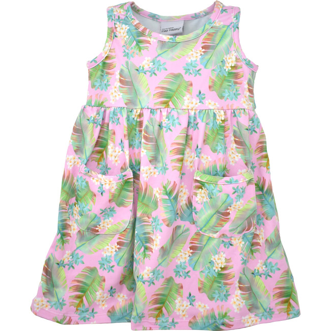 UPF 50 Dahlia Sleeveless Dress w/ Pockets, Luau Palms - Dresses - 1 - zoom