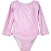 UPF 50 Charlie L/S Rash Guard Swimsuit, Sparkling Sunset Pink - One Pieces - 1 - thumbnail