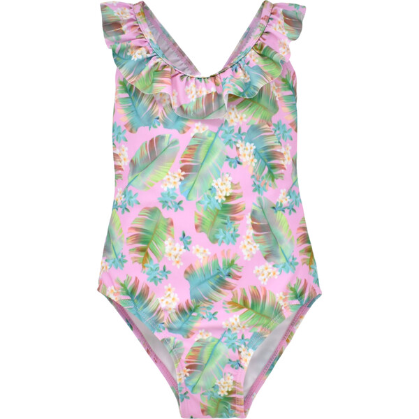 UPF 50 Mindy Crossback Swimsuit, Luau Palms - Flap Happy Swim | Maisonette