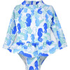 UPF 50 Alissa Infant Ruffle Rash Guard Swimsuit, Seahorse Reef - One Pieces - 1 - thumbnail