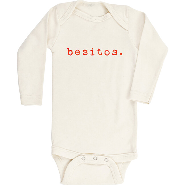 Besitos Long Sleeve Onesie, Red - Onesies - 1