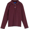 Finley Long Sleeve Polo,Navy & Tomato - Shirts - 1 - thumbnail